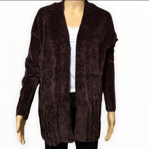 A New Day Dark Burgundy Chunky Oversized  Cardigan Size XS